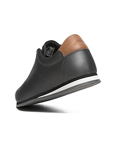 Crashers | Zapatos Casual de Hombre | Onyx Asphalt | Zapato de Piel Ecológico | Plantilla de Gel Extraible | Cómodo | Transpirable | 41 EU