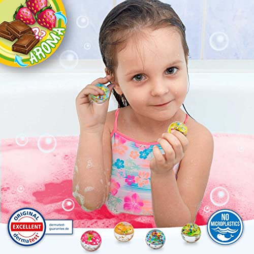 CRAZE INKEE Pack 3 Bombas baño para niños con sorpresa Bibi Blocksberg, juguetes baño con pelota, Sales de Baño Espumosas para Bañera o Piscina de Niños con Olor Sorpresa, Multicolor (29480)