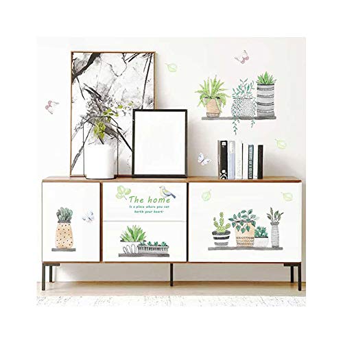 Creativas de la pared plantas verdes delicados Pegatinas de pared desmontable de la etiqueta autoadhesiva para la etiqueta engomada decoración del hogar