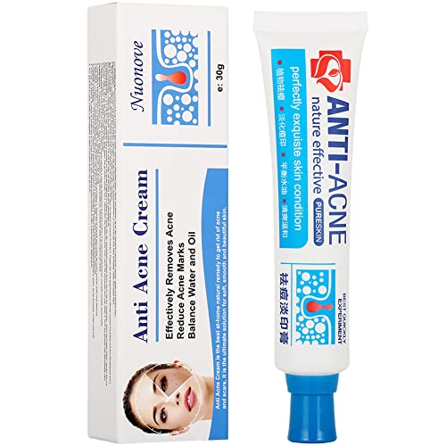 Crema Antiacne, Acné Crema, Acne Tratamiento, Reducir los Puntos negros, Equilibrar el Agua y el Aceite, la Crema Contra el Acné Espinilla Regenera la piel, 30 g