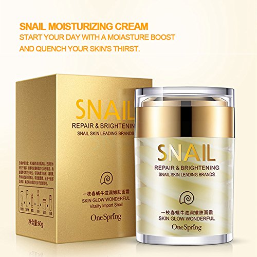 Crema de Baba de Caracol para Día y Noche, Nutre y Repara Reducir las Arrugas y Líneas Finas, Snail Face Humectante Naturales Cream para Mujer y Hombre,128g