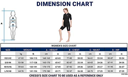 Cressi Endurance Ladt Shorty Wetsuit Monoshort sin Capucha en Neopreno de 3mm, Women's, Negro, XS/1