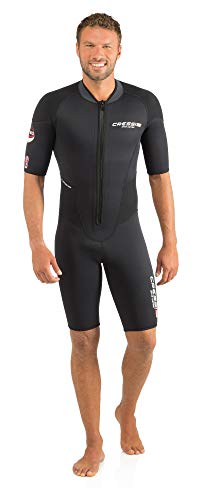 Cressi Endurance Man Shorty Wetsuit 3mm - Monoshort sin Capucha en Neopreno Negro 3mm per Hombre