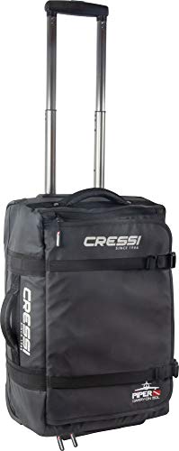 Cressi Piper Bag Trolley de Viaje Ultraligero, Unisex-Adult, Black, 50 L