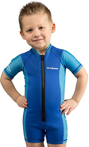 Cressi Shorty Kid Monoshort Infantil en Neopreno de 1.5/2mm, Unisex niños, Azul/Azul Claro, S (2 Años)