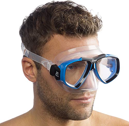 Cressi Tauchmaske Erwachsen Focus Optische Gläser Möglich Gafas de Buceo, Unisex, Transparente/Azul Claro