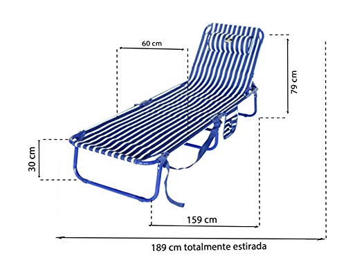 CREVICOSTA QUALITY MARK MARCAS DE CALIDAD Tumbona 410-1 SIN TOLDO. Marinera Tela