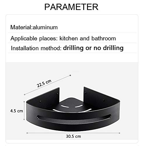 CROSOFMI Estanteria Baño Esquina Estante Ducha de Esquina a Prueba de Herrumbre para Organizador de Cocina de Baño Aluminio (Triángulo, Negro,2 Paquetes)