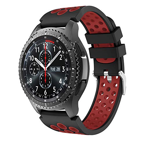 CSVK Compatible con Correa de Reloj Gear S3 Frontier/Classic, Reemplazo de Banda de Silicona Suave Deportiva Pulsera de Repuesto para Galaxy Watch 46mm/Gear S3/Moto 360 2nd Gen 46mm