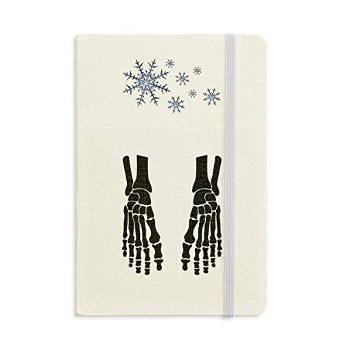 Cuadernos de Hueso Esqueleto Pie Humano Patrón Negro Cuaderno Grueso Copos de Nieve Invi