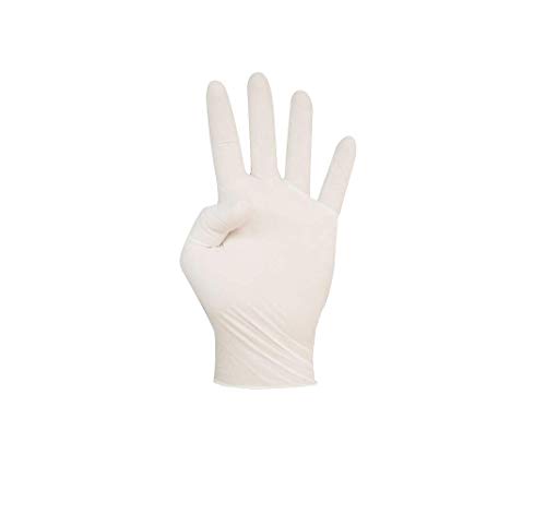 Cuatrogasa Guantes Látex Talla S con Polvo Desechables 100 Unidades Ambidiestros Sensibles Resistentes Homologados Apto uso alimentario quimicos