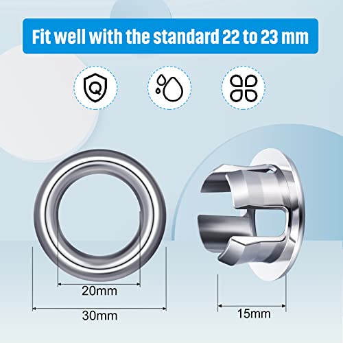 Cubierta Anillo de Desbordamiento de Fregadero de Agujero de Fregadero de Baño de Cocina Tapa de Tapón de Drenaje de Desbordamiento de Recorte de Lavabo Insertar en Recambios de Agujero(4 Piezas)