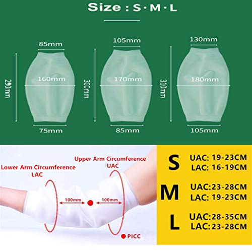 Cubierta impermeable para adultos PICC línea Protector y vendaje para ducha de brazo de quimioterapia, cubierta Albow del molde del brazo medio para el niño adulto (S)