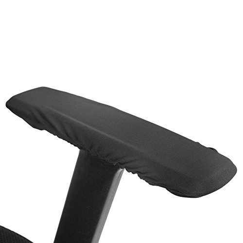 Cubiertas de apoyabrazos - Cubiertas de apoyabrazos de Silla extraíble, Protector elástico, Funda de sillón de Oficina, 1 par (Color : Black)