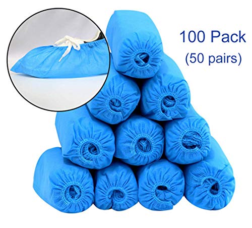 Cubrezapatos Desechables Non-woven 400g 100 Pcs（50 pares）para Medical Hospital Home Laboratorio Industria Protección personal Reciclable-Azul