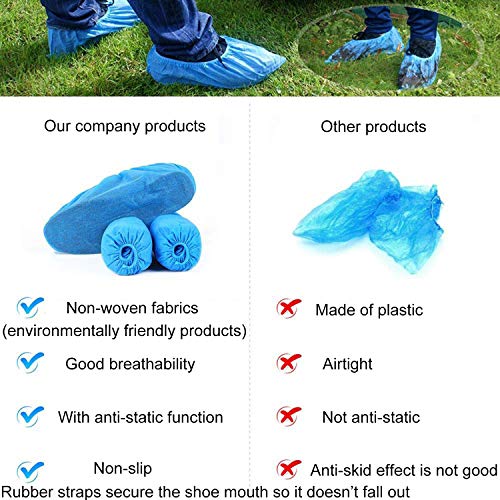 Cubrezapatos Desechables Non-woven 400g 100 Pcs（50 pares）para Medical Hospital Home Laboratorio Industria Protección personal Reciclable-Azul