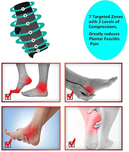 Cudon Medias de compresión para la Fascitis Plantar (2 Pares por Lote). Tobillera, Compresión de Tobillo, Soporte de Tobillo Alivio del Dolor y circulación sanguínea