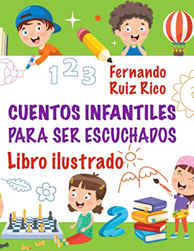 Cuentos infantiles para ser escuchados: Libro ilustrado (En B/N, gran tamaño 21,5 x 28 cm. - Emociones, valores, positividad y autoestima)