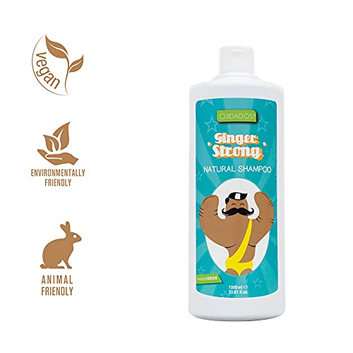 Cuidados Champú Jengibre Ginger Strong, Estimulante Capilar, Anticaspa, Antioxidante, con Panthenol, Todo Tipo de Cabello, Único, 1 Litro