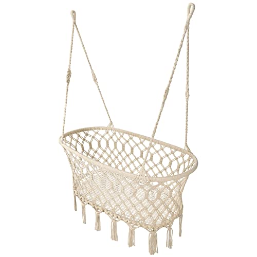 Cuna de plumas para bebé [hecha a mano] – Cuna de bambú y algodón natural – Hamaca para bebé en estilo macramé – Cuna para colgar en estructura o manta – Cuna de bebé para un sueño tranquilo (NATUR)