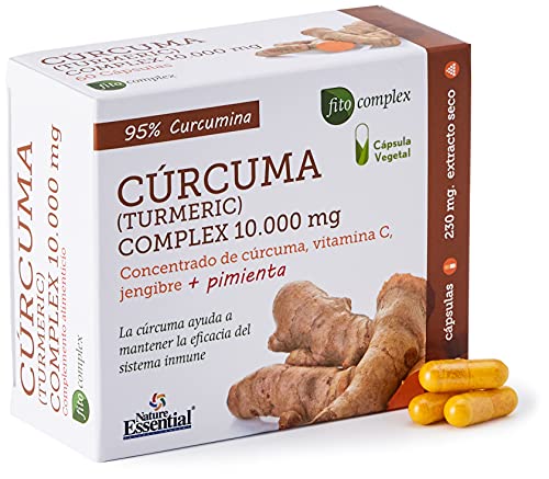 CURCUMA 10.000 MG. (95%) JENGIBRE + PIMIENTA + C. 60 CAPSULAS VEGETALES - Nature Essential