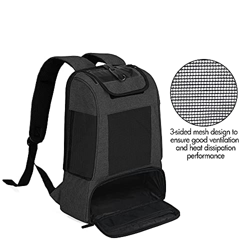 Curmio Bolsa de Transporte para Concentradores de Oxígeno Portátiles, Mochila POC Universal con Paneles de Malla, Compatible con Unidades Inogen, Oxygo, Caire, Perfecta para Llevar,Negro.