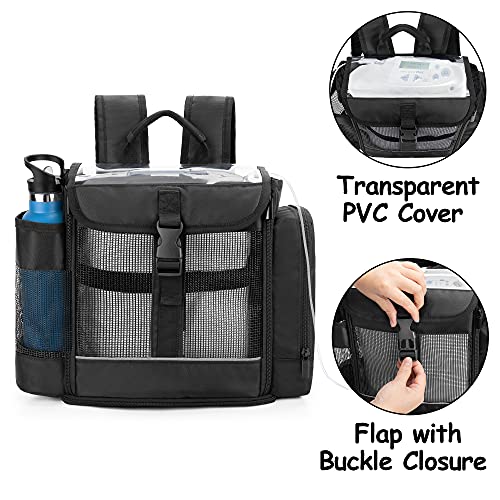 Curmio Bolsa Portátil para Concentradores de Oxígeno, Mochila POC Compatiple con Inogen One, Oxygo, Caire Units, SimplyGo Mini, Bolsa para viaje para Concentradores de Oxígeno,Negro