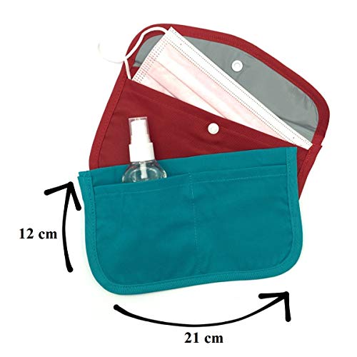 Cussi MaskCase-pack de 2 estuches rectangulares para mascarilla (NARANJA FOSFORITO, MARIPOSA)