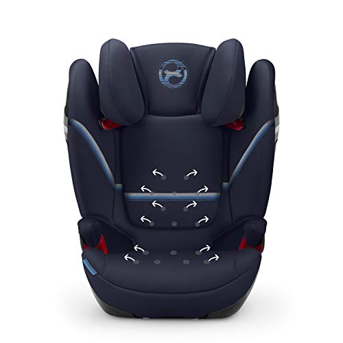 Cybex Gold - Silla de coche Solution S-Fix, para coches con y sin Isofix, Grupo 2/3 (15-36 kg), Desde los 3 hasta los 12 años aprox., Azul (Navy Blue)