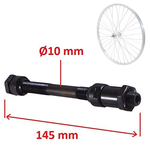 cyclingcolors Eje de Rueda Trasera Hueco Universal para Carretera/MTB/Ciudad/Fixie/Singlespeed/Bicicleta para Niños, 10mm x 145mm, Negro (3770009672238)