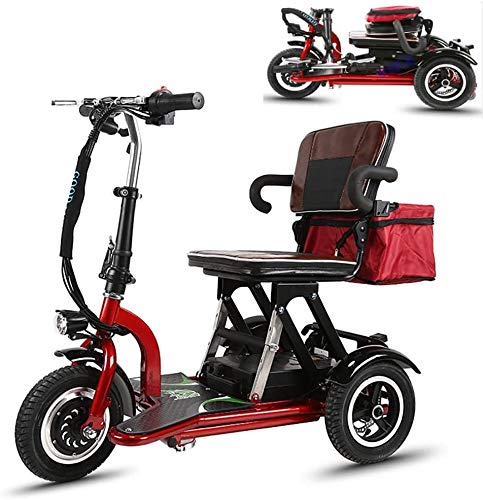 CYGGL Triciclo Eléctrico Mobility Scooter para Adultos Plegable, Silla De Ruedas Eléctrica Tres Ruedas Triciclos Eléctricos Al Aire Libre/Interior Discapacitados Ancianos Bicicleta Eléctrica