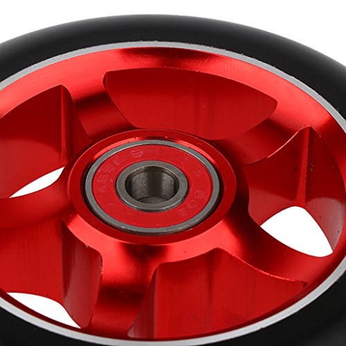 D DOLITY 1 Par Ruedas de Scooter de Truco Reemplazo 100 Mm con Pieza de Recambio - Rojo