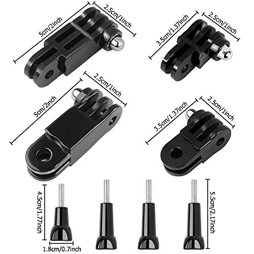 Dadabig 2 Conjuntos de 3 Vías Brazo de Pivote 3 Vías Brazo Pivote de Extensión Montaje de Juntas Rectas con Tornillos Largos y Cortos para Gopro Hero6/5/4/3/2/1,Negro