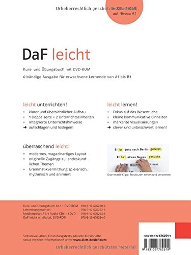 DaF leicht a1.2, libro del alumno y libro de ejercicios + dvd-rom: Kurs- und Ubungsbuch