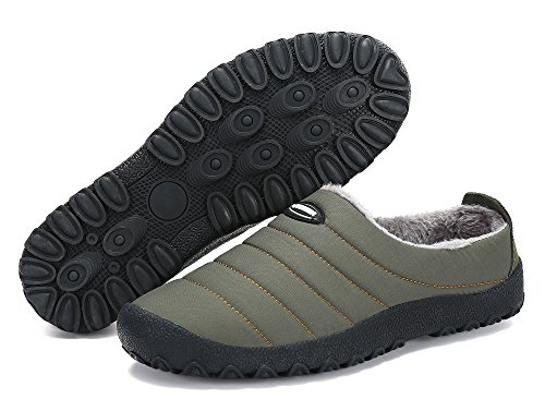 DAFENP Zapatillas de Casa para Hombre Mujer Pantuflas Zapatillas Invierno Pelusa Antideslizante Cálido Confortables Casa Interior y al Aire Libre XZ322-grey-EU39