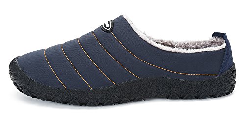 DAFENP Zapatillas de Casa para Hombre Mujer Pantuflas Zapatillas Invierno Pelusa Antideslizante Cálido Confortables Casa Interior y al Aire Libre XZ322-blue-EU38