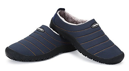 DAFENP Zapatillas de Casa para Hombre Mujer Pantuflas Zapatillas Invierno Pelusa Antideslizante Cálido Confortables Casa Interior y al Aire Libre XZ322-blue-EU38