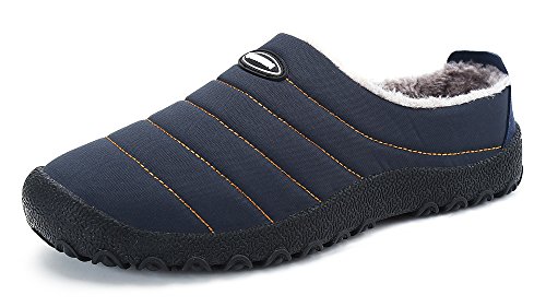 DAFENP Zapatillas de Casa para Hombre Mujer Pantuflas Zapatillas Invierno Pelusa Antideslizante Cálido Confortables Casa Interior y al Aire Libre XZ322-blue-EU38