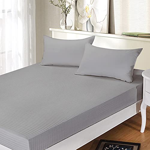 Dalina Textil Protector de Colchón para Cama de 105x190x25cm -Funda colchón de Poliéster con Cremallera y Transpirable -Gris