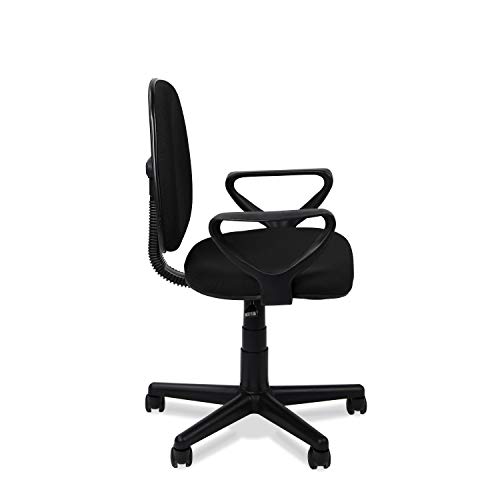 Danfer, Silla de Escritorio, Silla de Oficina o Despacho, Acabado en Negro, Medidas: 54 cm (Ancho) x 54 cm (Fondo) x 79-91 cm (Alto)