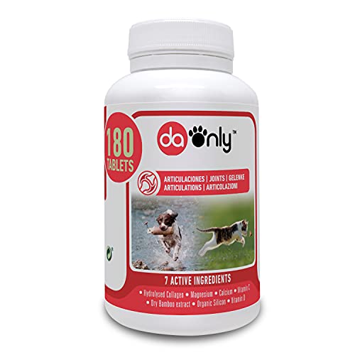 DAONLY colágeno Natural antiinflamatorio para Perros |180 Comprimidos| Pastillas Naturales | Alternativa a medicamentos y condroprotectores para Gatos (180 Tabletas)