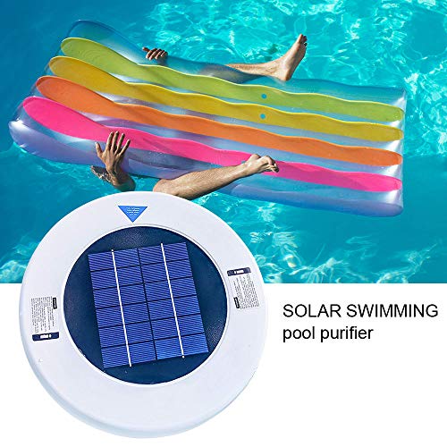 DASNTERED Ionizer Solar Pool Ionizer - Purificador de agua para el hogar al aire libre, natación, herramienta de limpieza solar, piscina, ionizador, jardín con cepillo de limpieza y manual