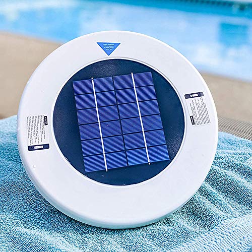 DASNTERED Ionizer Solar Pool Ionizer - Purificador de agua para el hogar al aire libre, natación, herramienta de limpieza solar, piscina, ionizador, jardín con cepillo de limpieza y manual