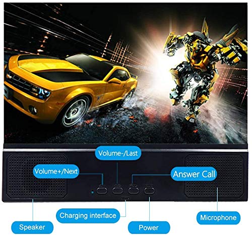 DAXGD Lupa de Pantalla con Altavoz para teléfono Inteligente, Lupa de teléfono Inteligente con Lupa de Pantalla 3D de 12 Pulgadas, Amplificador de teléfono