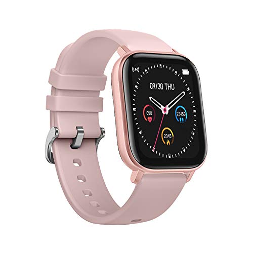 DCU TECNOLOGIC | Smartwatch | Reloj Inteligente Curved Glass | Pulsera de Actividad IP67 | Pulsómetro y Monitor de presión Arterial | Control del Ciclo Femenino | Multideporte (Rosa)