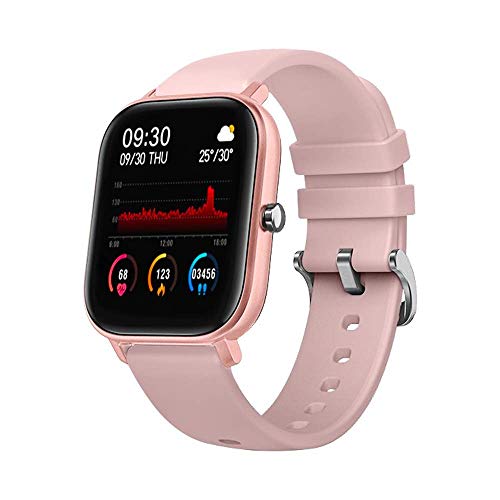 DCU TECNOLOGIC | Smartwatch | Reloj Inteligente Curved Glass | Pulsera de Actividad IP67 | Pulsómetro y Monitor de presión Arterial | Control del Ciclo Femenino | Multideporte (Rosa)