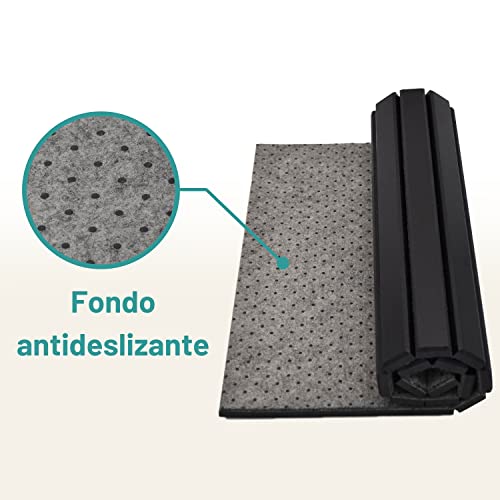 D&D Living® Bandejas brazos de sofá | Bandeja flexible para apoyabrazos de madera natural (bandeja con 50x35 cm, negra) | Bandeja sofá reposabrazos