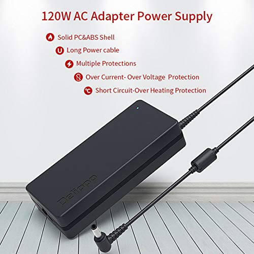 Delippo 120W Adaptador Cargador Portátil 19V 6.32A Charger Power Supply for BA-301 Inogen One G2 G3 Concentrator with Power Cable 26 Months Warranty (UL Listed)