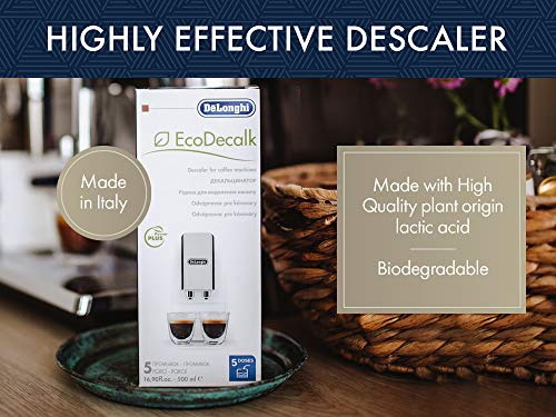 De'longhi Ecodecalk - Líquido descalcificador universal, cafeteras superautomáticas, 500 ml, ecológico y eficiente, compatible cafeteras modelos ECAM / ETAM