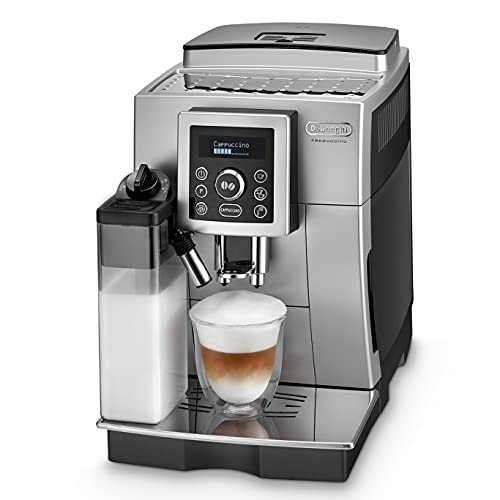 De'Longhi Perfetto ECAM 23.460.SB - Cafetera Supe automática (15 bares de presión, sistema cappuccino automático, depósito de agua extraíble 1.8 L, panel LCD, limpieza automática) Plata/Negro